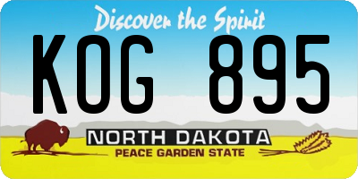 ND license plate KOG895