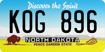 ND license plate KOG896