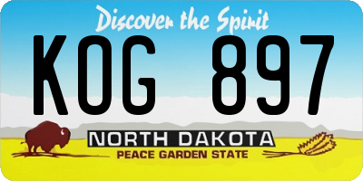 ND license plate KOG897