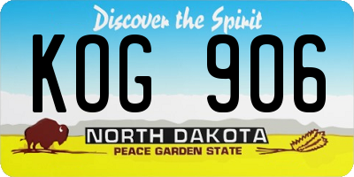 ND license plate KOG906