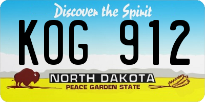 ND license plate KOG912