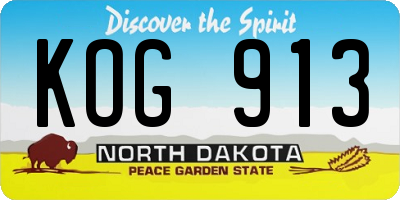 ND license plate KOG913