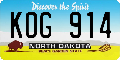 ND license plate KOG914