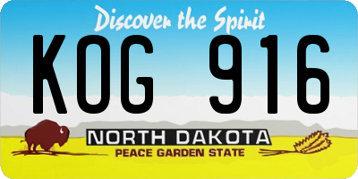 ND license plate KOG916