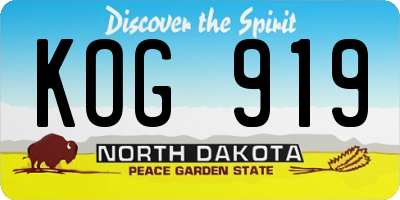 ND license plate KOG919