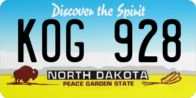 ND license plate KOG928