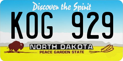 ND license plate KOG929