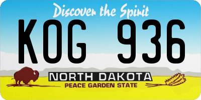 ND license plate KOG936