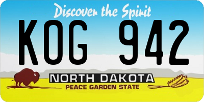 ND license plate KOG942