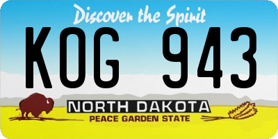 ND license plate KOG943