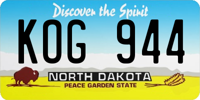 ND license plate KOG944