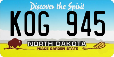 ND license plate KOG945