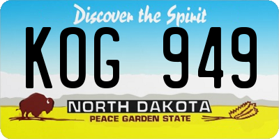 ND license plate KOG949