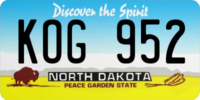 ND license plate KOG952