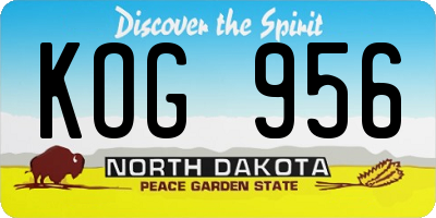 ND license plate KOG956