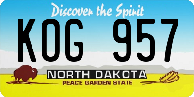 ND license plate KOG957