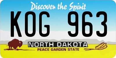 ND license plate KOG963