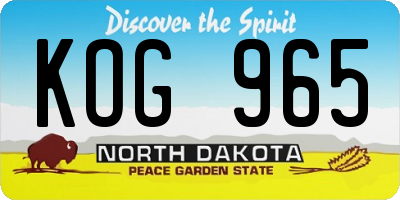 ND license plate KOG965