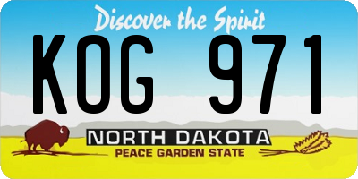 ND license plate KOG971