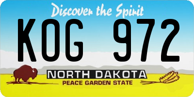 ND license plate KOG972