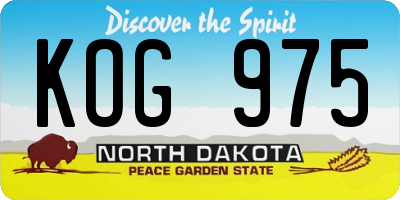 ND license plate KOG975