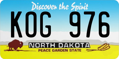 ND license plate KOG976