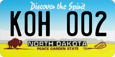 ND license plate KOH002