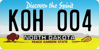 ND license plate KOH004