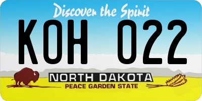 ND license plate KOH022