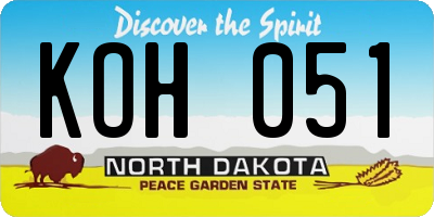 ND license plate KOH051