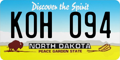 ND license plate KOH094