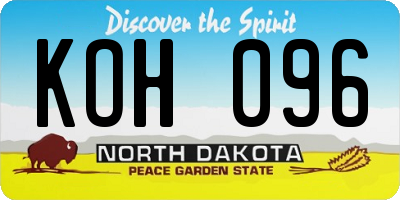 ND license plate KOH096
