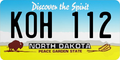 ND license plate KOH112