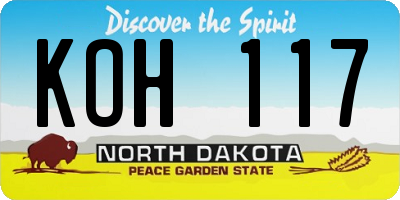 ND license plate KOH117