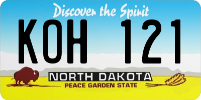ND license plate KOH121