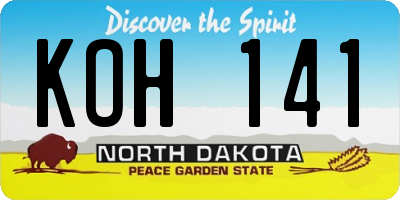 ND license plate KOH141