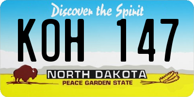 ND license plate KOH147