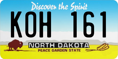 ND license plate KOH161