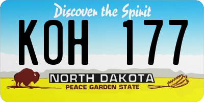 ND license plate KOH177