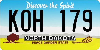 ND license plate KOH179