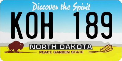 ND license plate KOH189