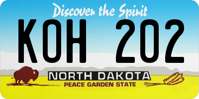ND license plate KOH202