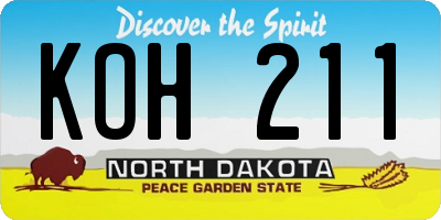 ND license plate KOH211