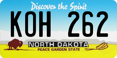 ND license plate KOH262