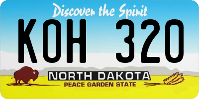 ND license plate KOH320