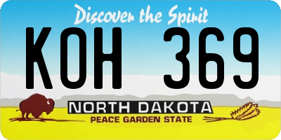 ND license plate KOH369