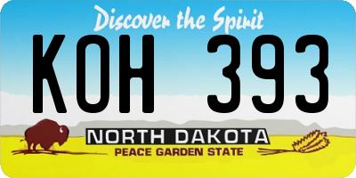 ND license plate KOH393
