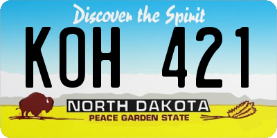 ND license plate KOH421