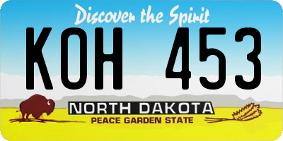 ND license plate KOH453