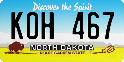 ND license plate KOH467
